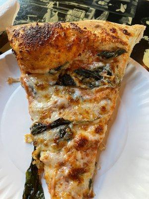 Basil and Cheese pizza slice