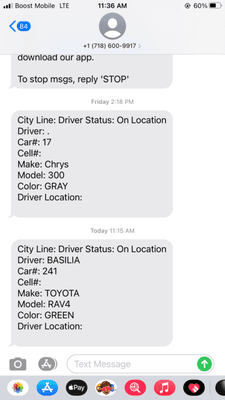 This shows I have been a consistent customer but the last cab is the one o be more aware off she tried to charge me 35 instead of 20