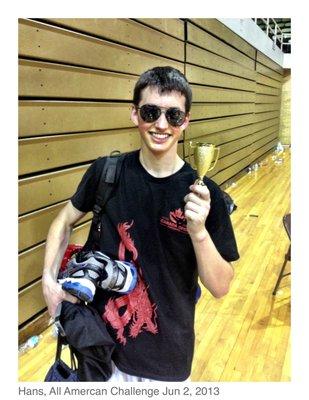 Hans Pruter after his win at the Chicago Taekwondo Open.