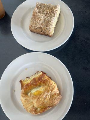 Coffee cake & breakfast croissant