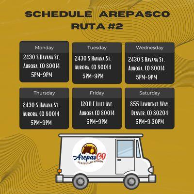 Schedule ArepasCO