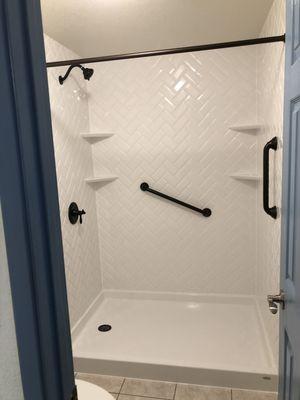 New shower install. Doors being installed later.