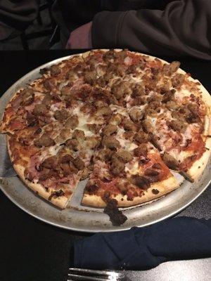 Meat lovers pizza