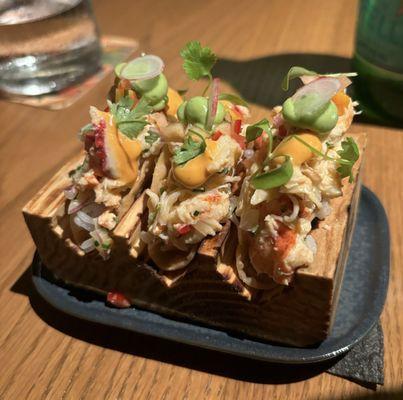 Lobster wonton tacos - amazing!