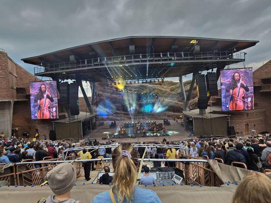 A view of the stage from the about the middle.