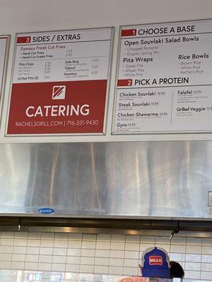 The menu board walks you through the choices to build your meal.