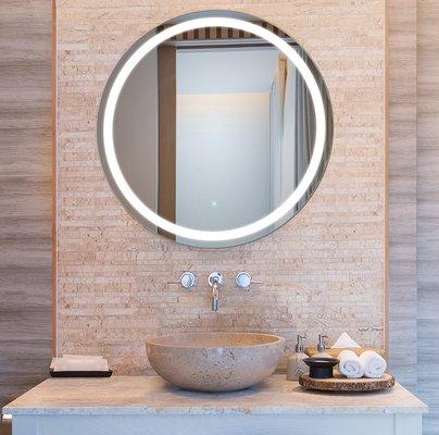 Lighted mirror are available in a variety of shapes for you bathroom.