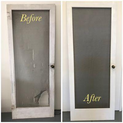 Wooden Screen Door Repair/Re-screen w/Tuff Screen