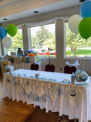 Baby shower set up.