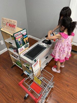 They love the mini supermarket!