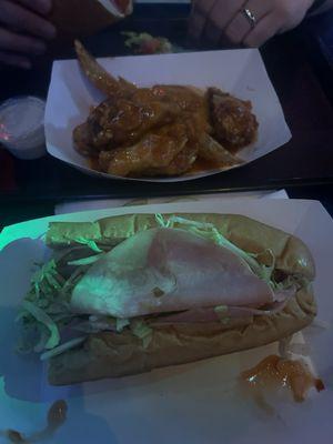 Hot wings and cold sub