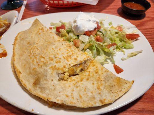 Breakfast quesadilla.