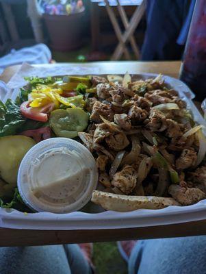 Chicken shawarma plate.