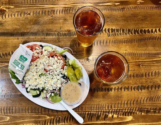 Greek Salad & Southpaw Blonde Ale