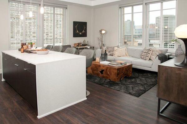 Kitchen with Living Room View