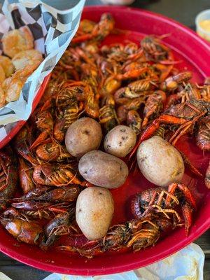 Crawfish, potatoes and shrimp!