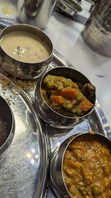 From top - Gujrati Curry, Mixed Vegetables, Paneer curry