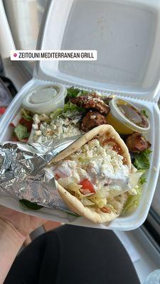 Mediterranean Salad w/ Chicken  And Lamb Gyro