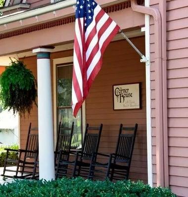 The porch is perfect for reading or hand sewing. Love this place