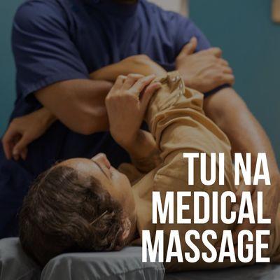 Tui na is a style of massage that utilizes Range of Motion (ROM) and Traditional Chinese Medicine (TCM) techniques.