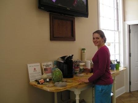 Cassie at the coffee bar