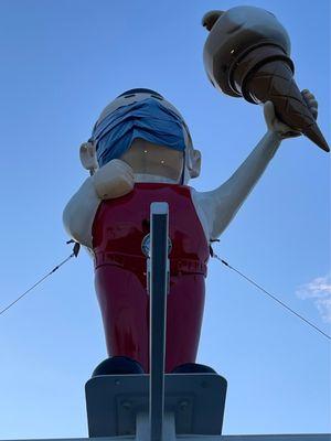 Manny Flavors The Mascot is standing tall @ Eskimo King. It's formerly an A&W Teen Burger Boy Vintage 60's.