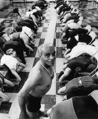 B.K.S. Iyengar teaching a group class.