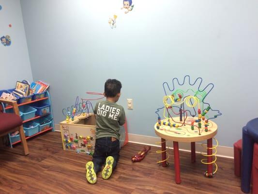 Loving the kids room away from the patient waiting area.