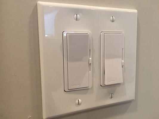 Dimmer switches added throughout.