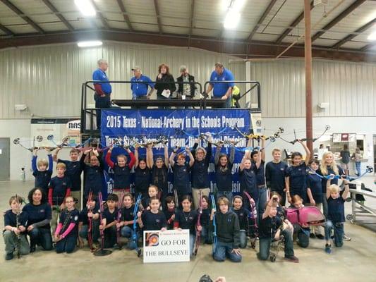 2014-2015 Archery Team at the NASP State Tournament, March 2015