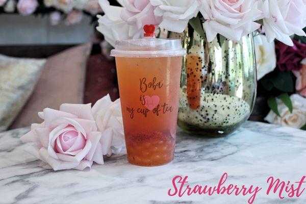 Strawberry Mist Boba Tea!