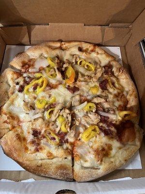 Single Round BBQ Chicken Pizza