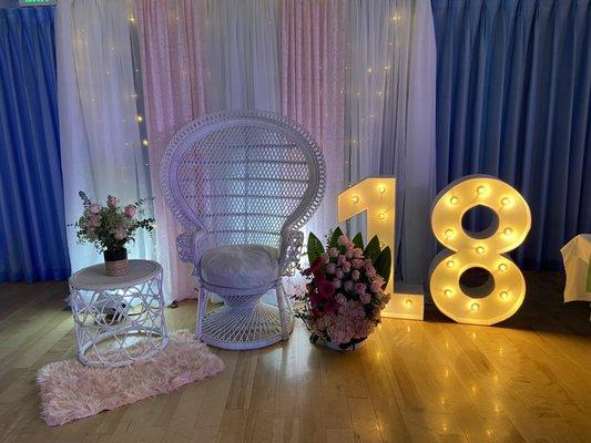 The debutante's main chair