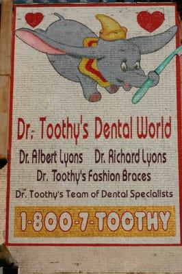 This is the famous  Dr. Toothy mural that has won numerous art awards