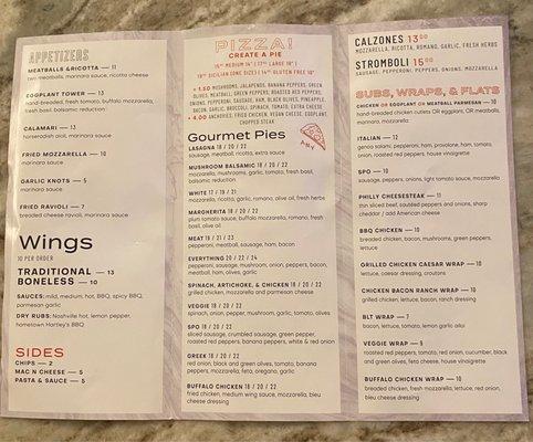 Menu inside