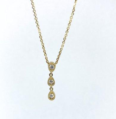 Gold and diamond drop necklace