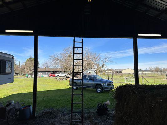 4 foot led lighting in a hay barn in Wilton ca.