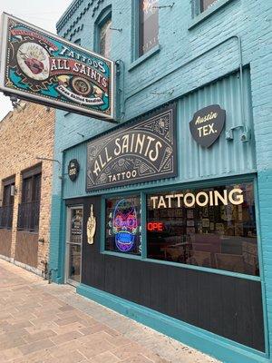 All Saints Tattoo on Historic 6th St in Downtown Austin Texas