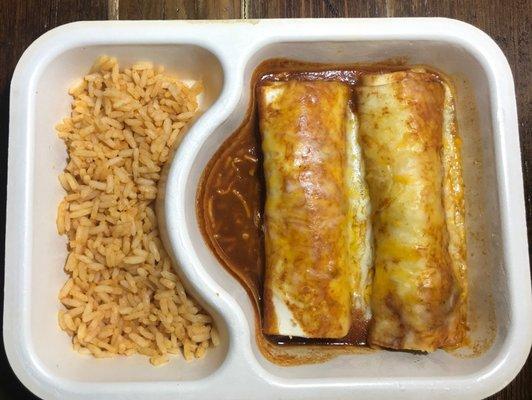 Cheese Enchiladas with Mexican Rice