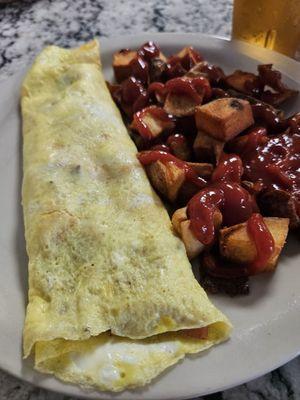 Hawaiian Omelet with home fries