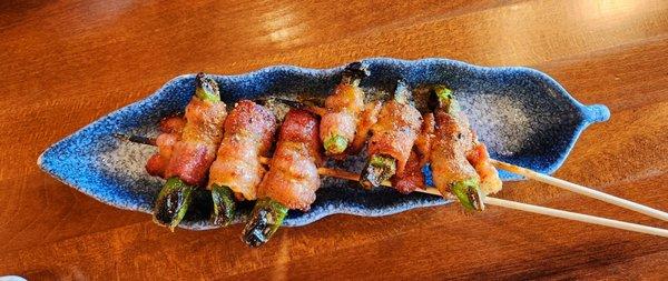 Shishito peppers wrapped in bacon ... a yakitori appetizer