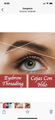 Eyebrow threading