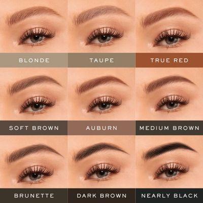 Pick your eyebrow color tint.
Lasts up to 4 weeks.