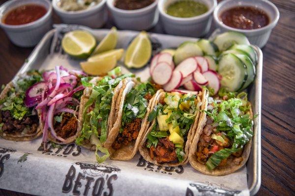 Tacos ,Pastor,Chorizo ,Cochinita Pibil