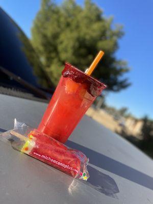 Mangonadas de Fresa &  Sandia Paletas de Agua