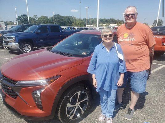 Craig and Benny picking up our new 2024 Chevy Trax from Keith Black at CMA Colonial Chevrolet in Chester, VA.