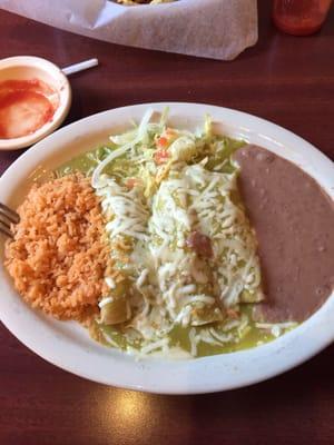 Salsa Verde chicken enchiladas