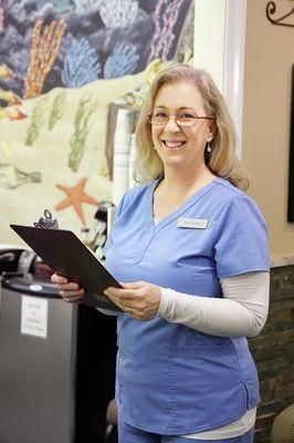 Kathleen, Dr. Auger's technical assistant, carefully guides you through evaluations & educational points.