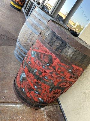 Whiskey Barrel Art.