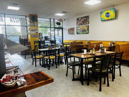 Dining area with buffet